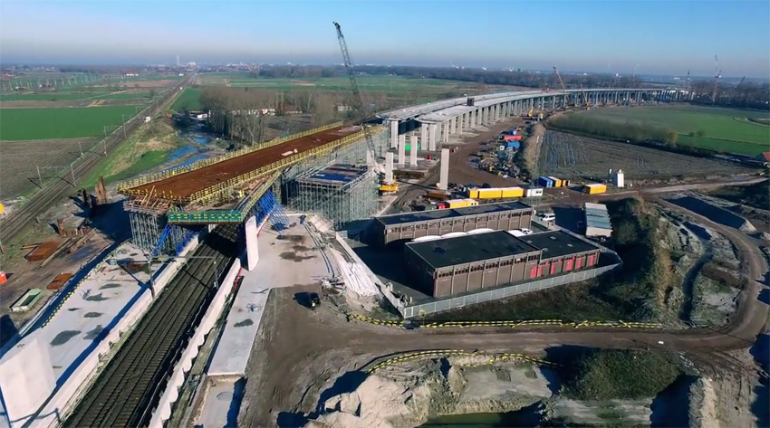A11 bridge construction in Belgium image