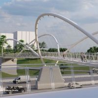 USA: cable arch Rail Trail Bridge project kick-off logo USA: cable arch Rail Trail Bridge project kick-off logo