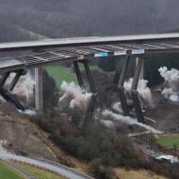 Controlled blast brings down major German viaduct image