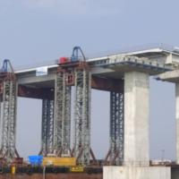 First deck span built for Mumbai sea bridge image
