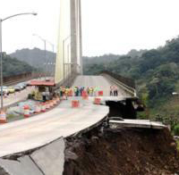 Heavy rain washes away Panama bridge approach image