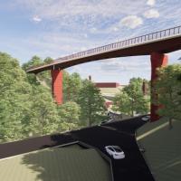 High-rise weathering steel footbridge proposed for Greater Manchester image