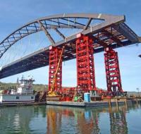 Tied-arch bridge installed in record-breaking lift image