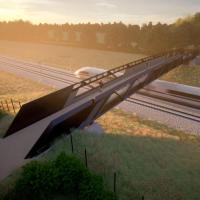 UK high-speed rail team unveils rural footbridge design image