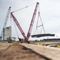 Viaduct sections arrive for Gull Wing Bridge logo 