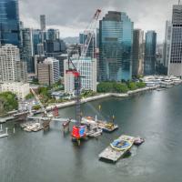 Heavy-lifting begins for Brisbane bridge logo 