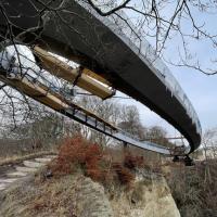 Clifftop footbridge installed to replace viewing platform logo 