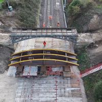Successful lift of historic cast-iron bridge logo  Successful lift of historic cast-iron bridge logo