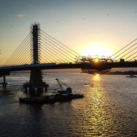 Brazil: Guaratuba Bridge approaches finish logo 