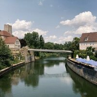 Slender concrete design selected for German townhall footbridge logo 