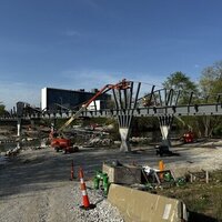 USA: multimodal bridge has its signature wave in place logo 
