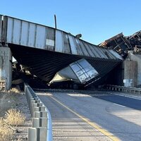 Lorry driver dies in bridge collapse as freight train derails - Bridge ...